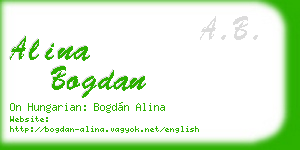 alina bogdan business card